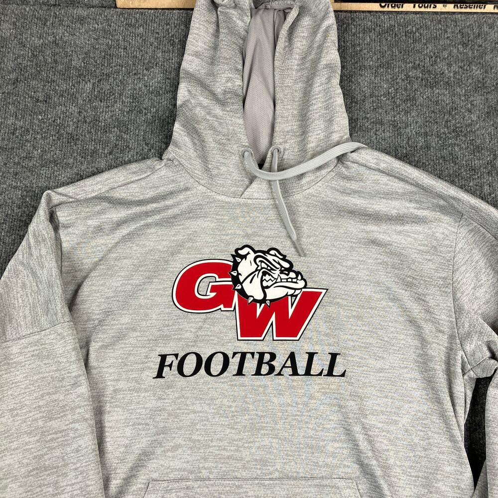 Adidas Hoodie Mens Size M Gray‎ GW Football Climawarm Athletic Pullover Sweat